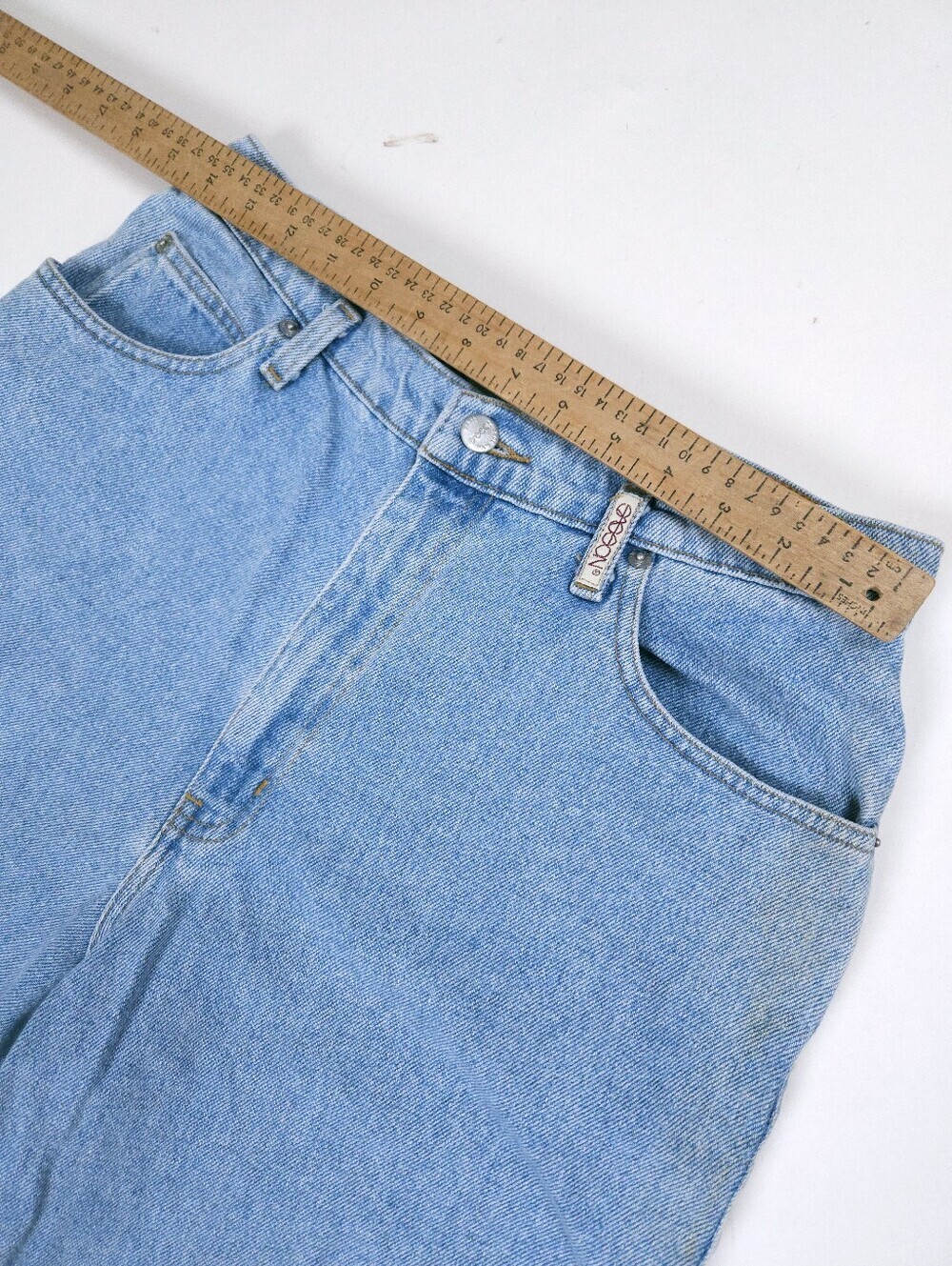 Sasson Vintage Blue Cotton Mom Jeans 90s Tapered High Waist 28x31 - Picture 3 of 14